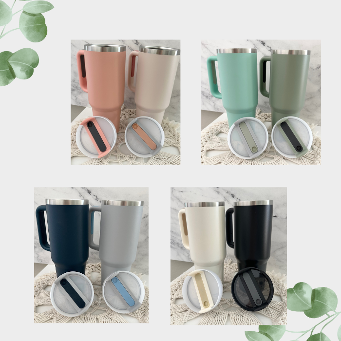 Personalized Birth Flower 40oz Tumbler with Handle