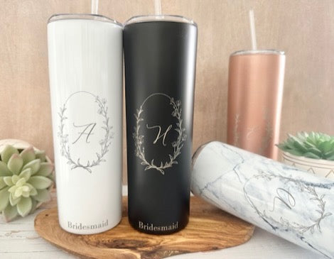Personalized Bridesmaid Skinny Tumbler