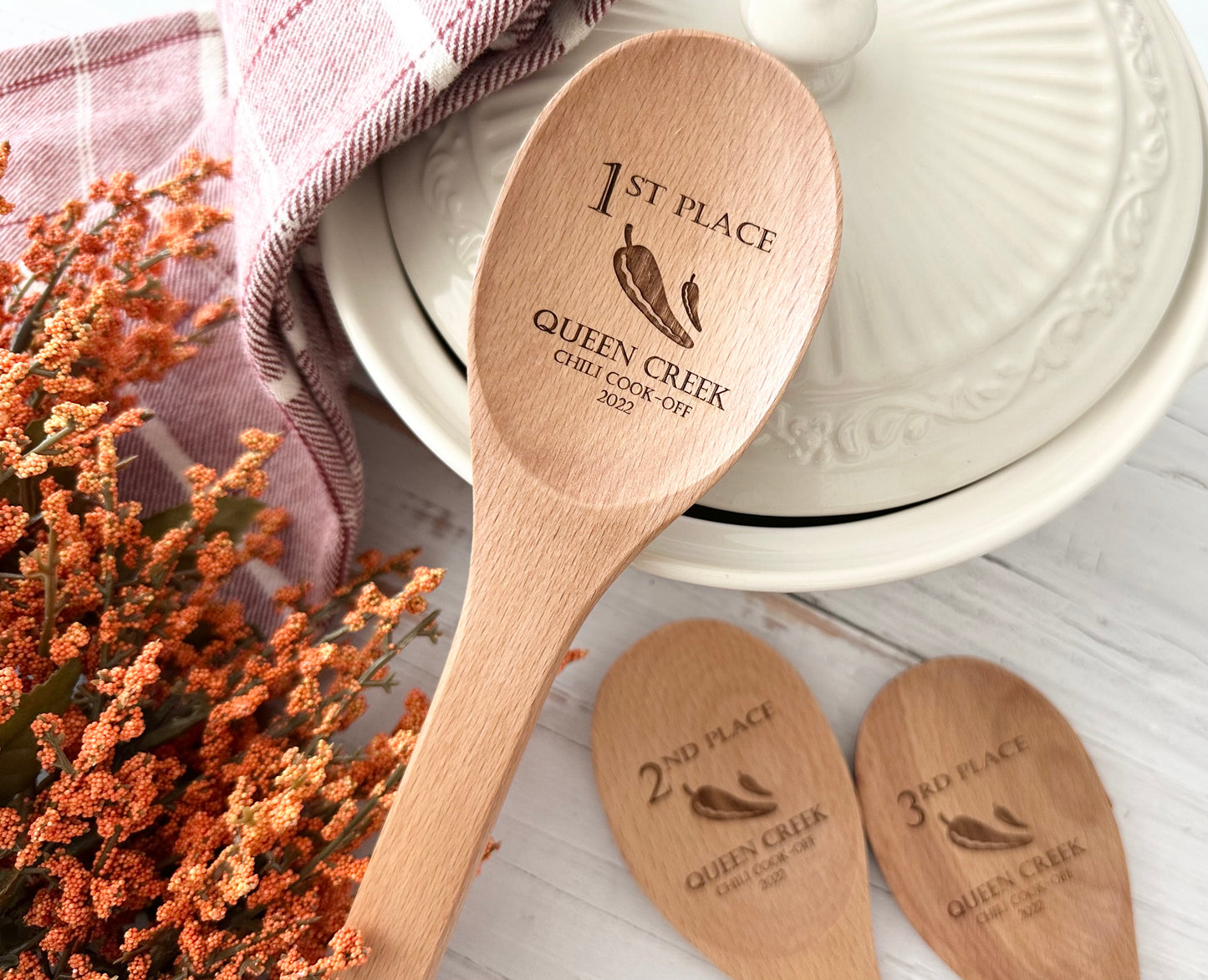 Personalized Chili Cook Off Spoon and Board
