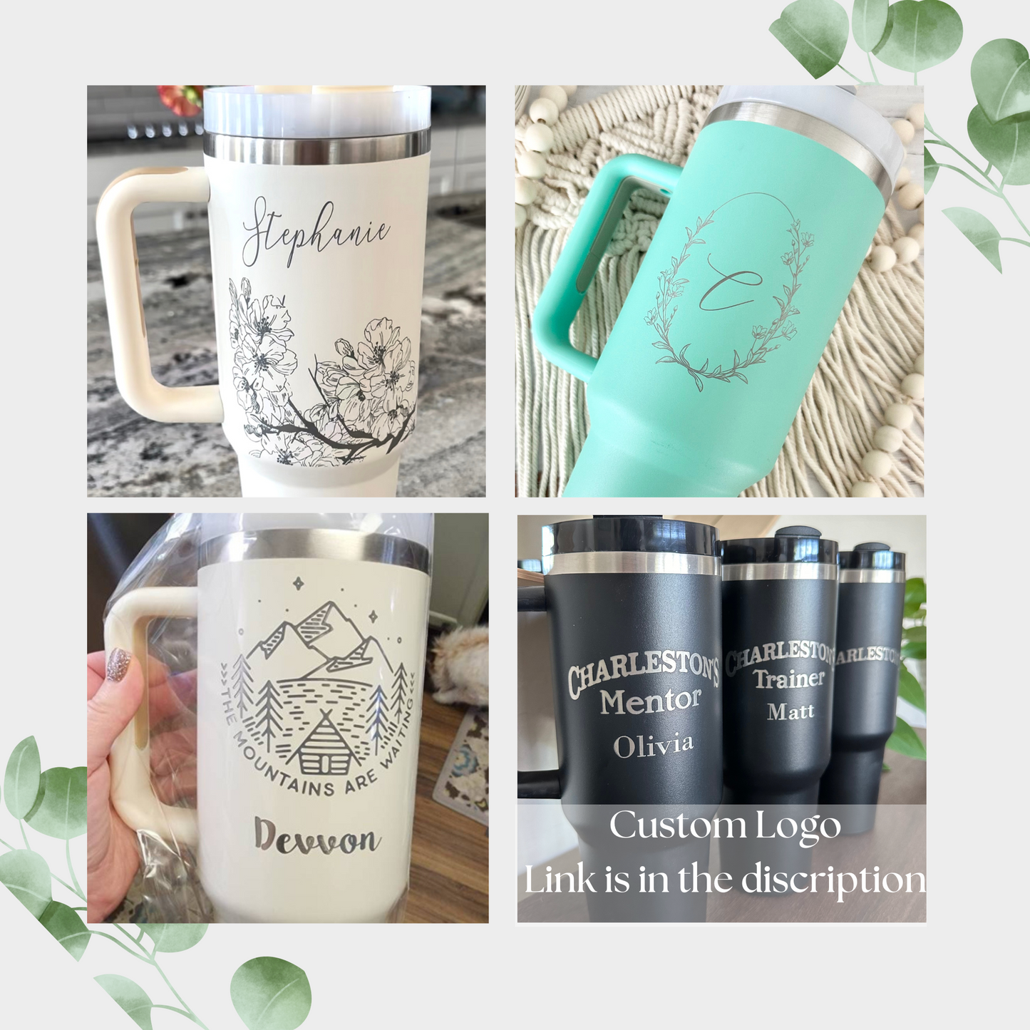 Personalized 40oz Tumbler with Handle