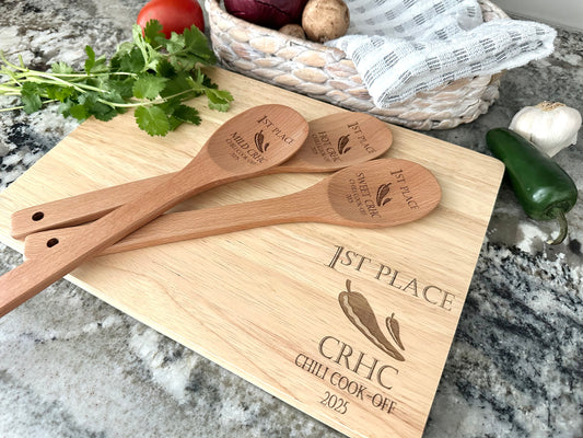 Personalized Chili Cook Off Spoon and Board