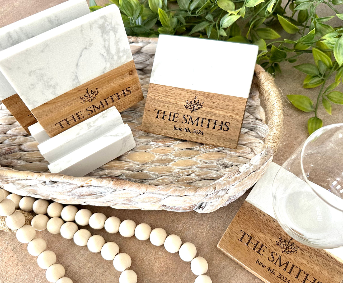 Personalized Marble Charcuterie Board with Handle