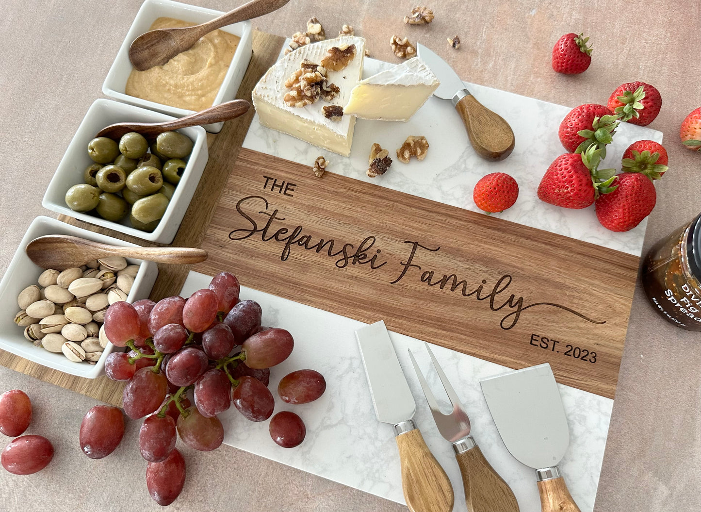 Personalized Marble Charcuterie Board