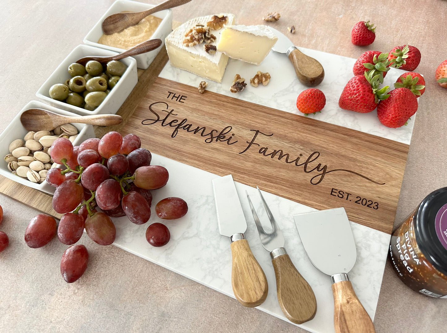 Personalized Marble Charcuterie Board