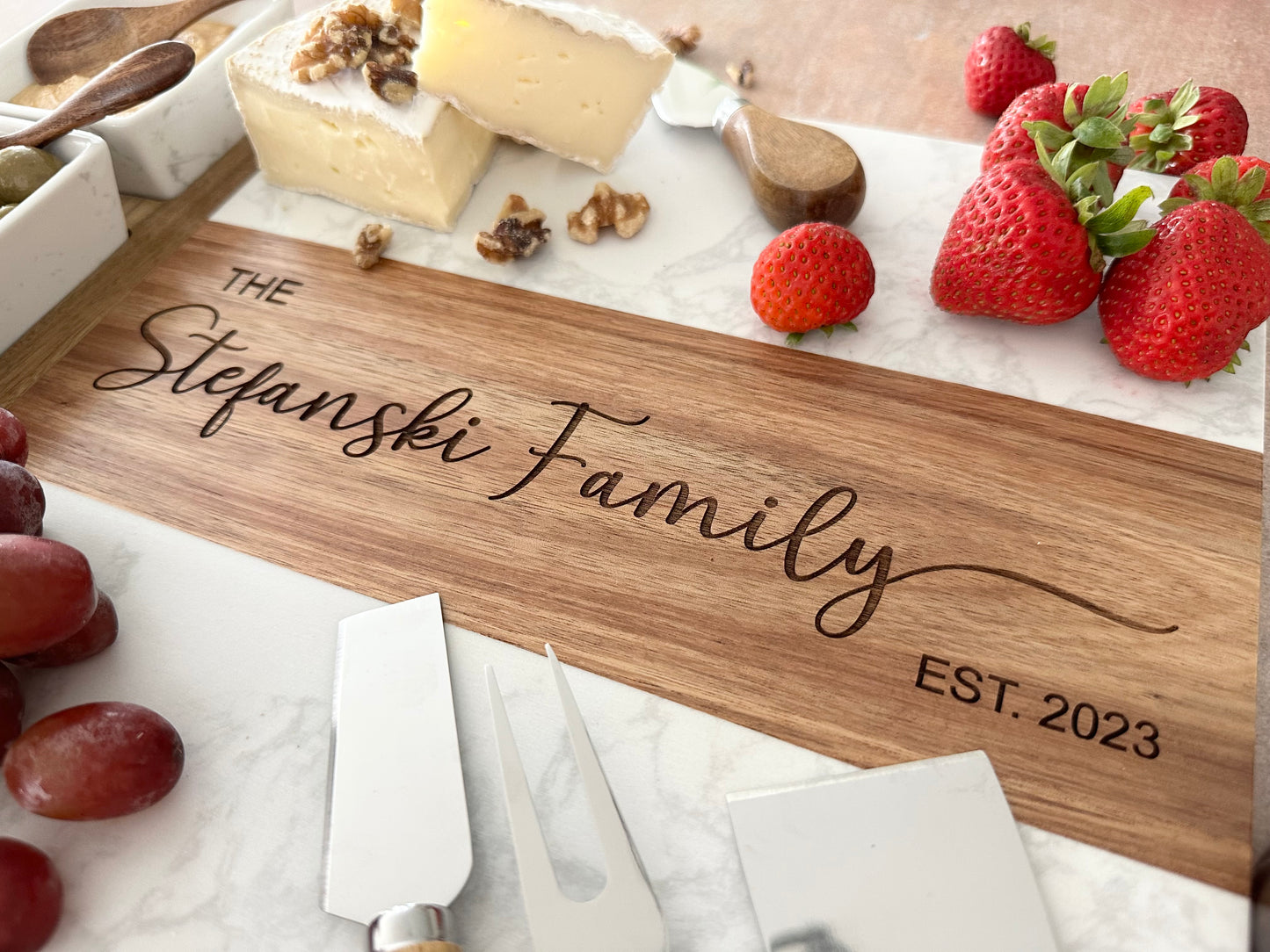 Personalized Marble Charcuterie Board