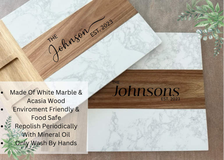 Personalized Marble Charcuterie Board