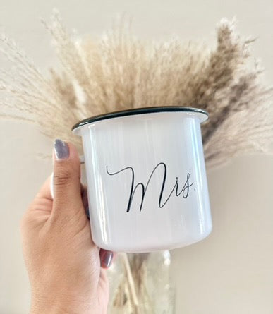 Personalized Mr + Mrs Mugs
