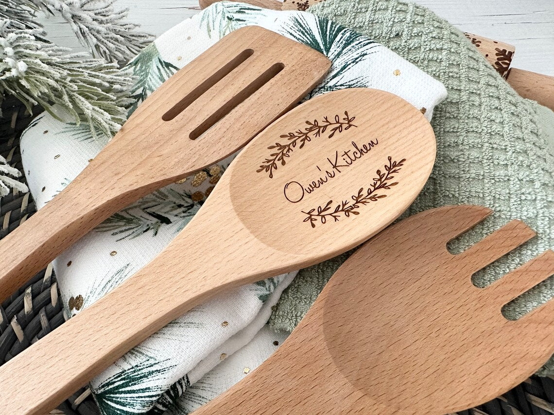 Personalized Wooden Utensil Set