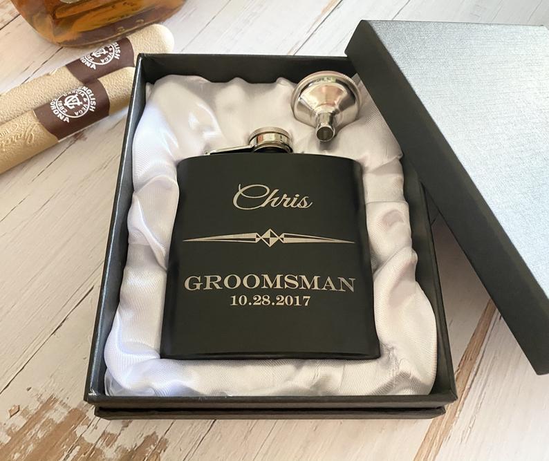 Groomsman Personalized Flask