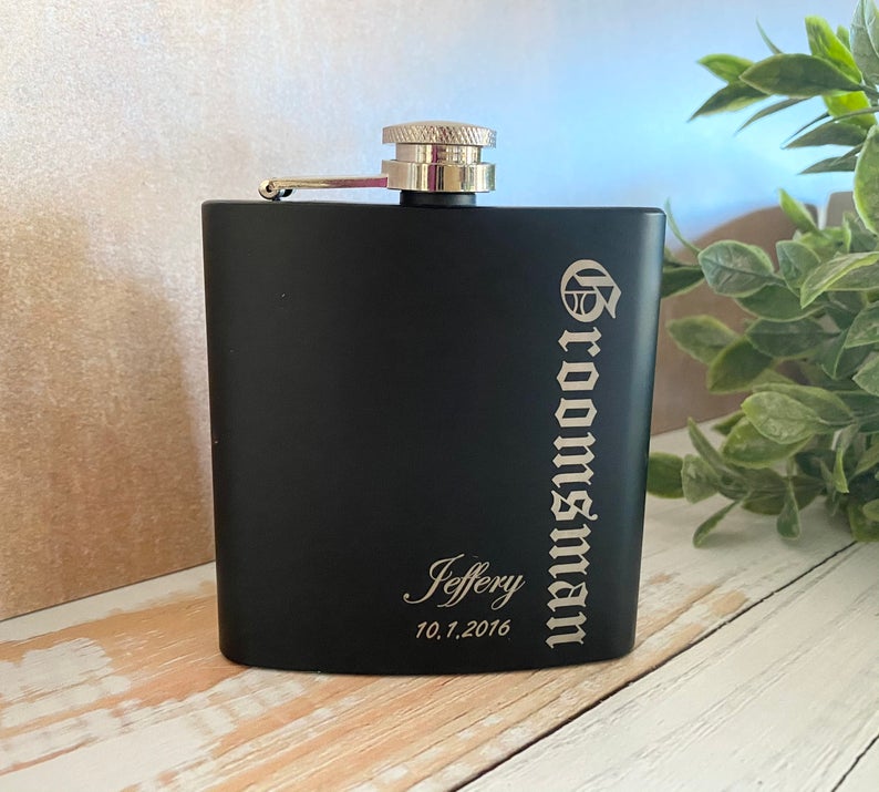 Groomsman Personalized Flask
