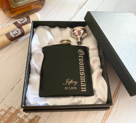 Groomsman Personalized Flask