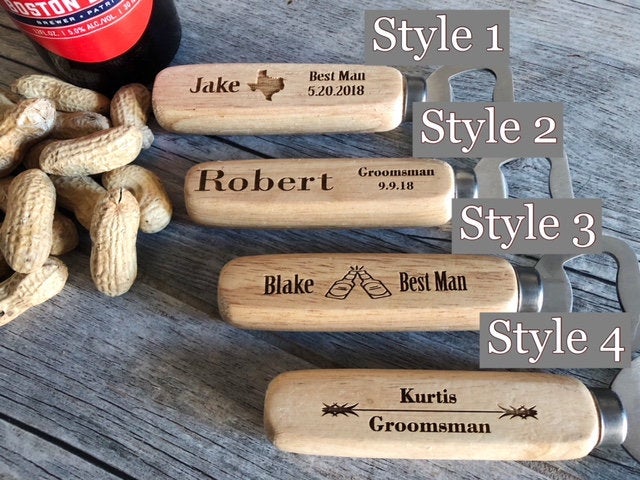 Groomsman Personalized Bottle Openers (5 Openers)