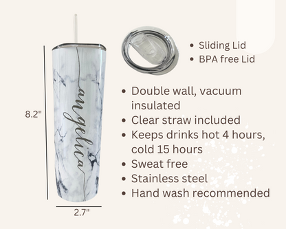 Personalized Bridesmaid Skinny Tumbler