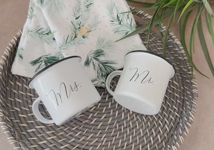 Personalized Mr + Mrs Mugs