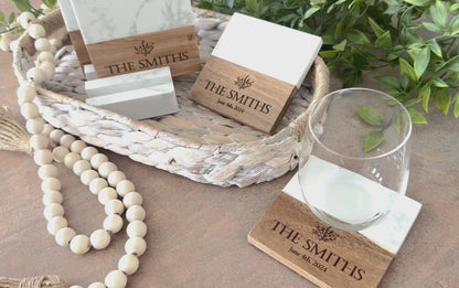 Personalized Marble Charcuterie Board with Handle